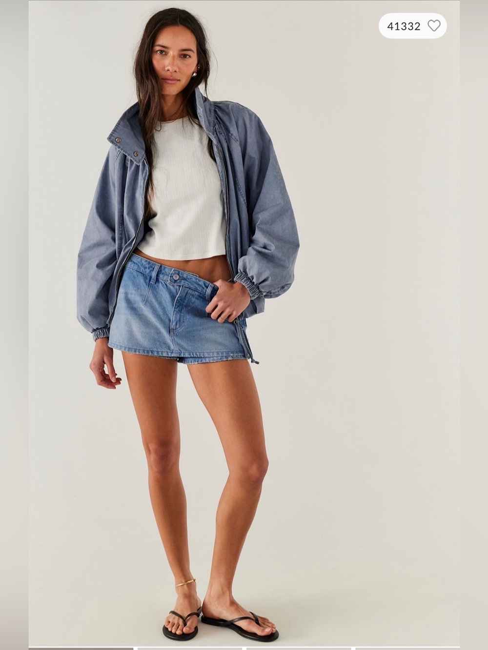 Free People Light Blue Denim Skort